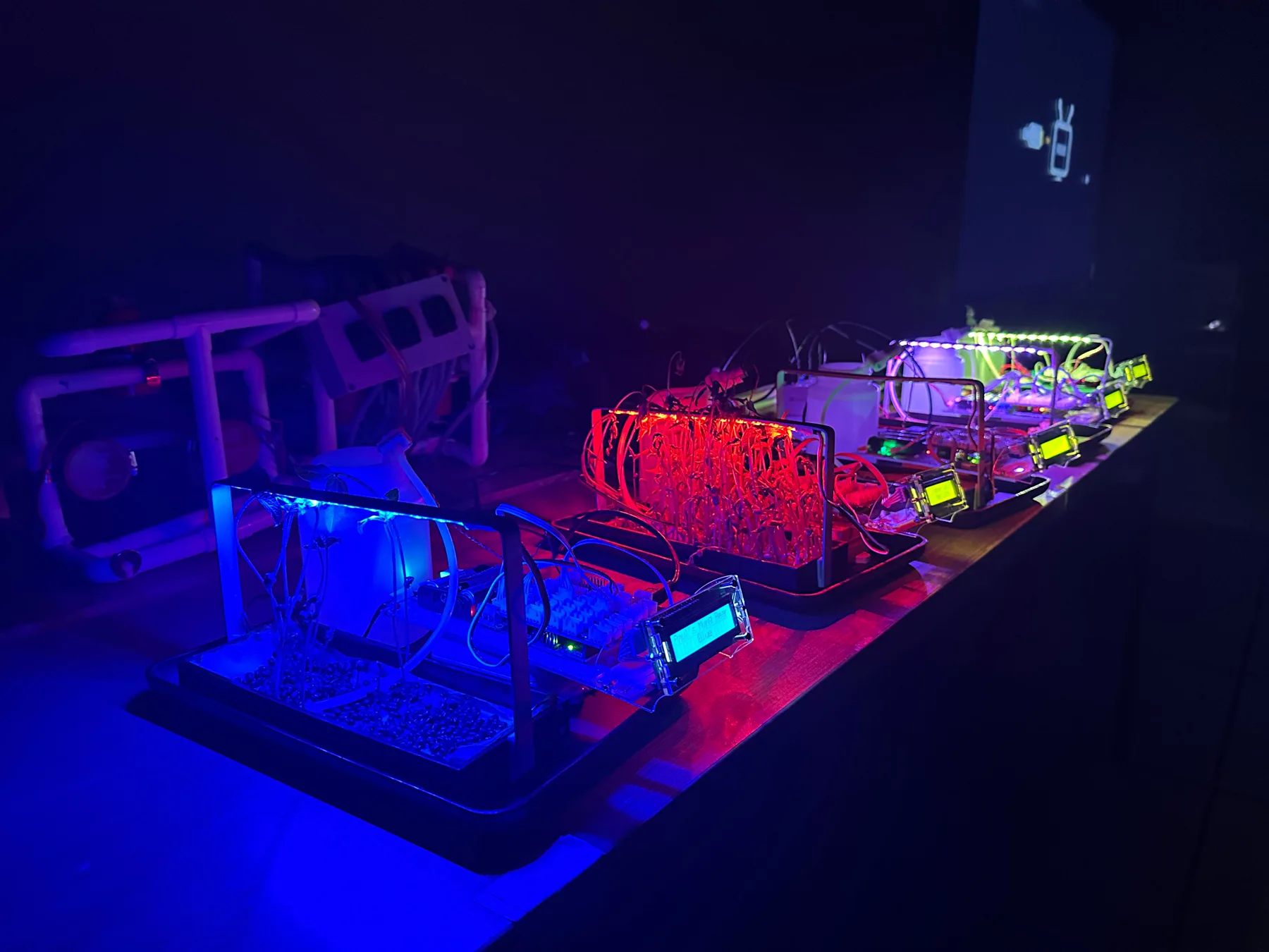 Student-built electronics and ROV systems illuminated during testing